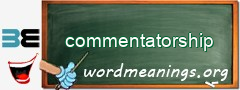WordMeaning blackboard for commentatorship